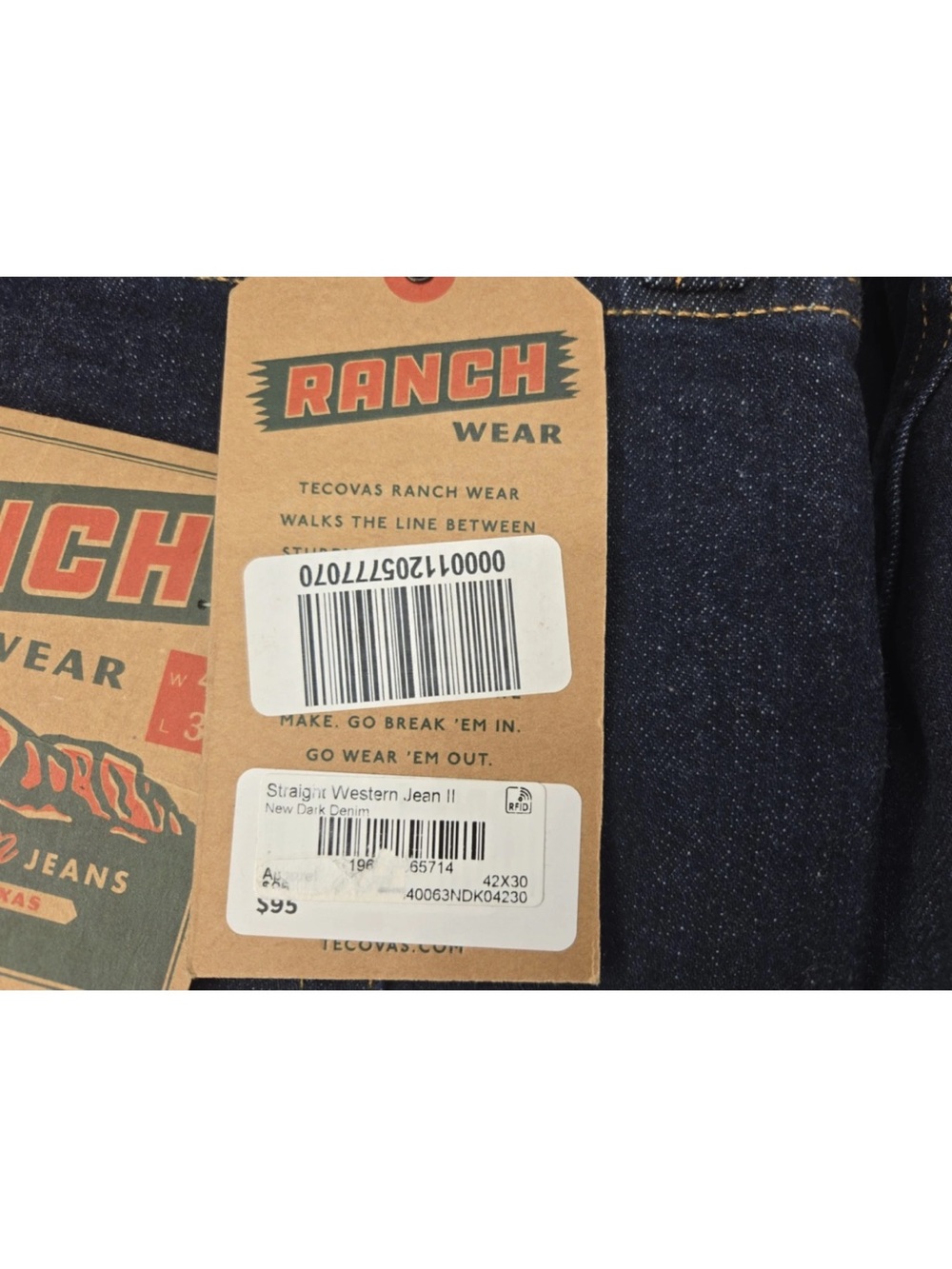 Tecovas Jeans Western Cowboy Ranch Lot Of 2 Size 42X30 Mens NEW - Picture 7 of 16
